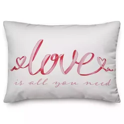 Valentines Day Decorations>Kirklands Home Love is All You Need Ribbon Lumbar Pillow