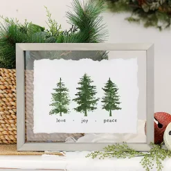 Christmas Art & Wall Decor>Kirklands Home Love Joy Peace Trees Wall Plaque