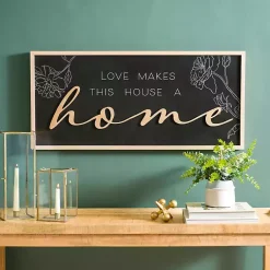 Kirklands Home Love Makes This House a Home Wall Plaque Black Hot