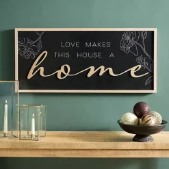 Kirklands Home Love Makes This House a Home Wall Plaque Black Hot