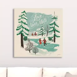 Christmas Art & Wall Decor>Kirklands Home Love Never Melts Canvas Art Print Blue