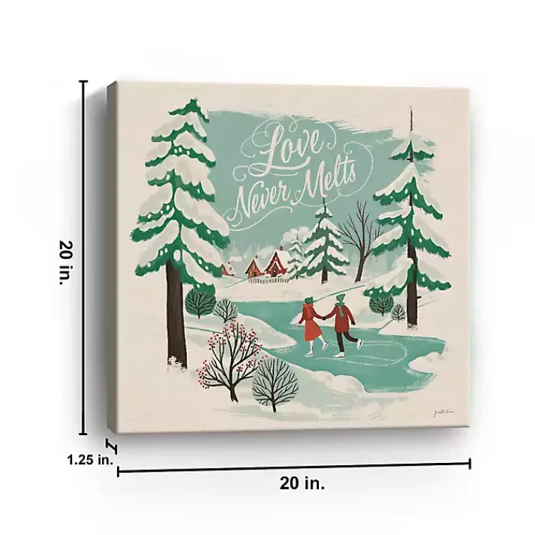 Christmas Art & Wall Decor>Kirklands Home Love Never Melts Canvas Art Print Blue