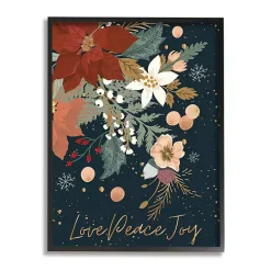 Christmas Art & Wall Decor>Kirklands Home Love, Peace, Joy Christmas Framed Canvas Art Print Multi