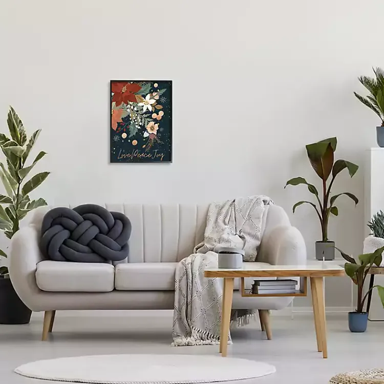 Christmas Art & Wall Decor>Kirklands Home Love, Peace, Joy Christmas Framed Canvas Art Print Multi