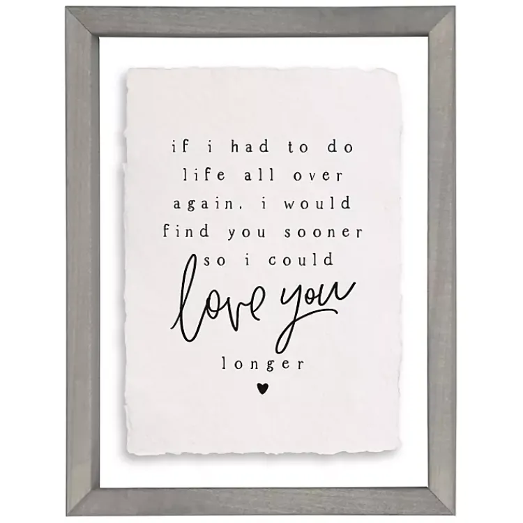 Kirklands Home Love You Longer Framed Wall Plaque Clearance