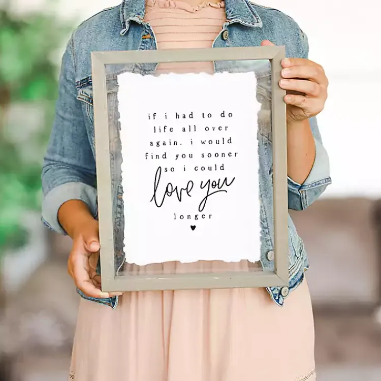 Kirklands Home Love You Longer Framed Wall Plaque Clearance