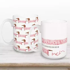 Valentines Day Decorations>Kirklands Home Love You This Much Dachshund Mugs, Set of 2