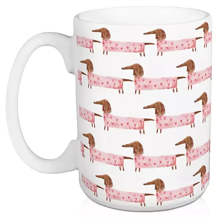 Valentines Day Decorations>Kirklands Home Love You This Much Dachshund Mugs, Set of 2