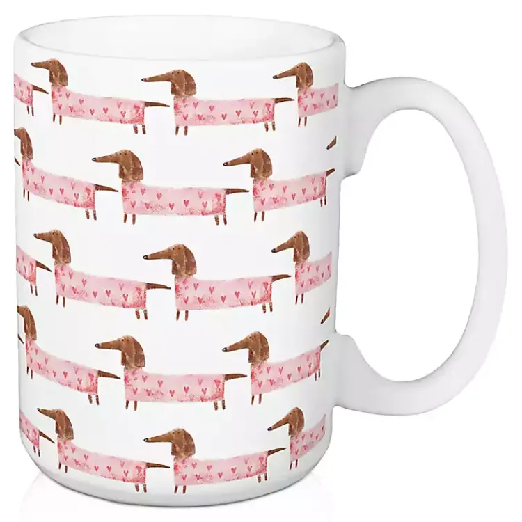 Valentines Day Decorations>Kirklands Home Love You This Much Dachshund Mugs, Set of 2