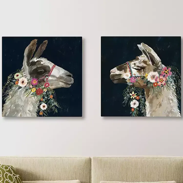 Kirklands Home Lovely Llama Canvas Art Prints, Set of 2 Multi Best