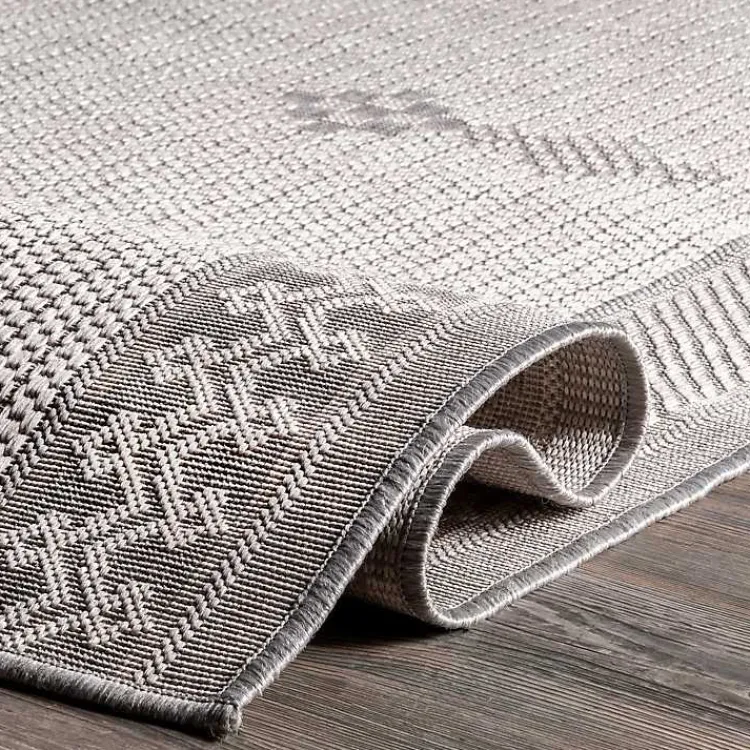 Kirklands Home Lowden Gray Tribal Outdoor Rug, 5x8 Best