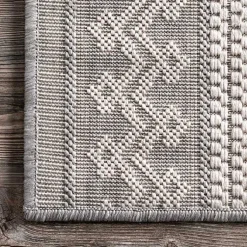 Kirklands Home Lowden Gray Tribal Outdoor Rug, 5x8 Best