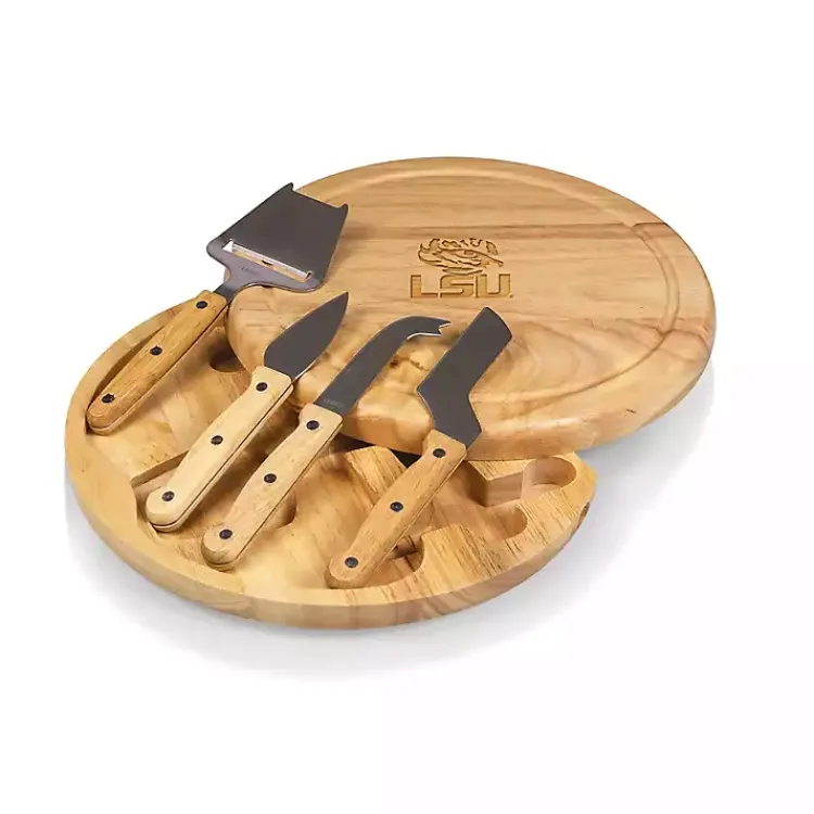 Kirklands Home LSU Tigers Cheese Board and Tool Set Tan Sale