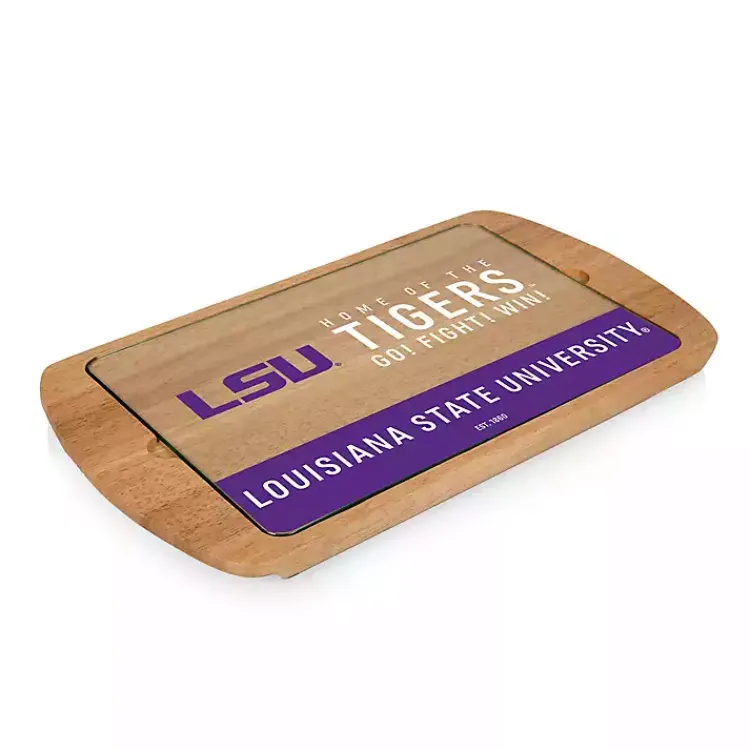 Kirklands Home LSU Tigers Wood and Glass Serving Board Hot