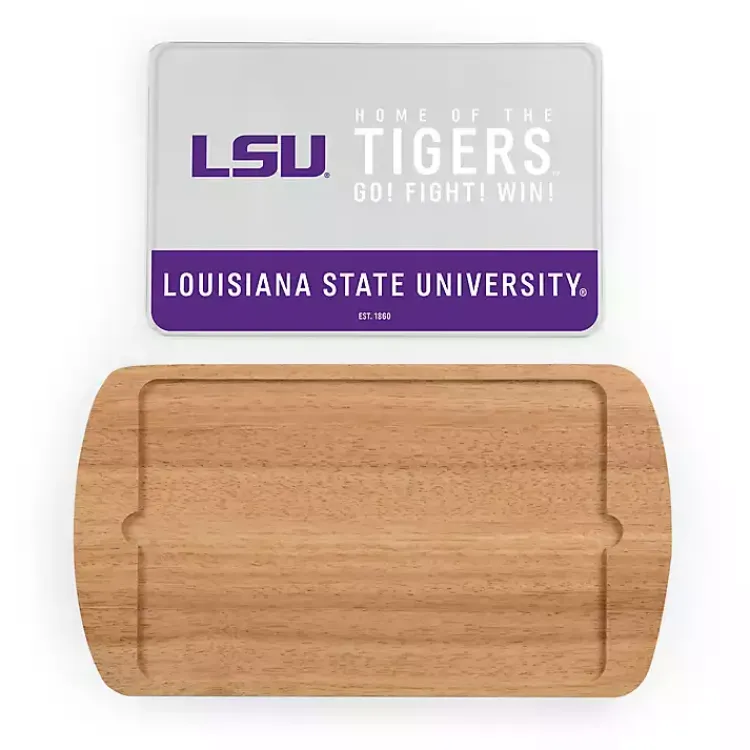 Kirklands Home LSU Tigers Wood and Glass Serving Board Hot