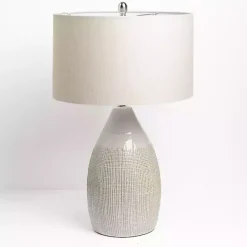 Kirklands Home Luca Cream Ceramic Table Lamp Ivory New