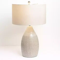 Kirklands Home Luca Cream Ceramic Table Lamp Ivory New