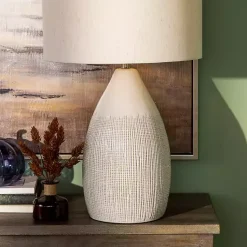 Kirklands Home Luca Cream Ceramic Table Lamp Ivory New
