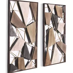 Kirklands Home Lucas Geometric Wall Plaques, Set of 2 Clearance