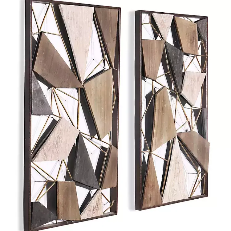 Kirklands Home Lucas Geometric Wall Plaques, Set of 2 Clearance