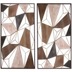 Kirklands Home Lucas Geometric Wall Plaques, Set of 2 Clearance