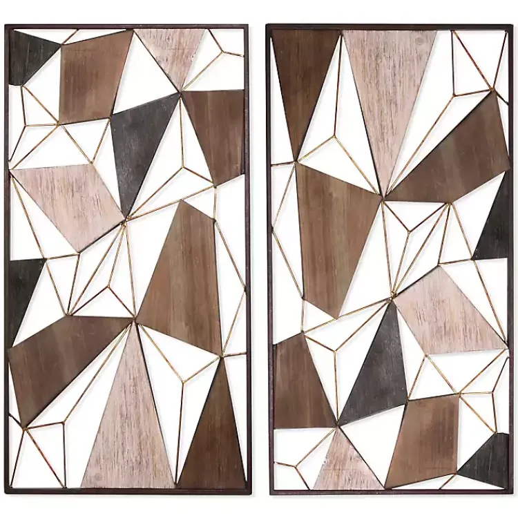 Kirklands Home Lucas Geometric Wall Plaques, Set of 2 Clearance