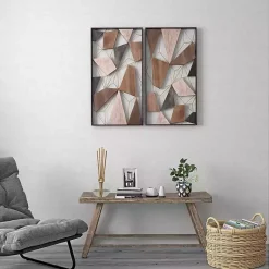 Kirklands Home Lucas Geometric Wall Plaques, Set of 2 Clearance