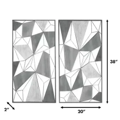 Kirklands Home Lucas Geometric Wall Plaques, Set of 2 Clearance