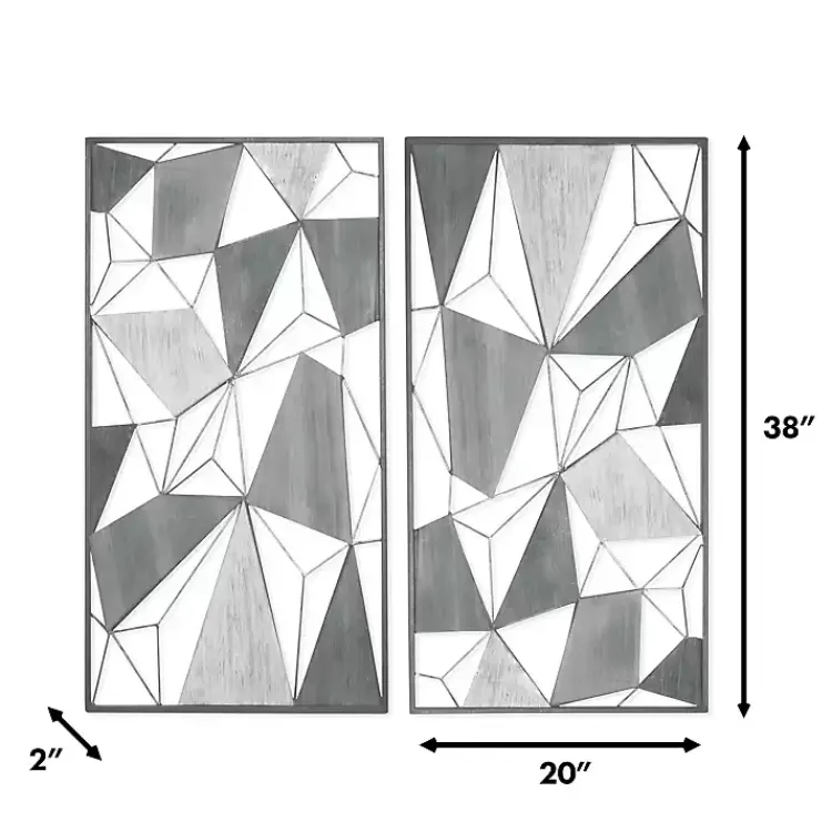 Kirklands Home Lucas Geometric Wall Plaques, Set of 2 Clearance