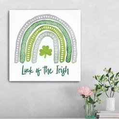 St Patricks Day Decorations>Kirklands Home Luck of the Irish Rainbow Canvas Art Print