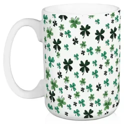 Kirklands Home Luck of the Irish Shamrocks Mugs, Set of 2 New