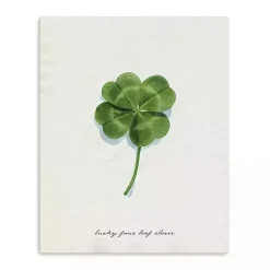 St Patricks Day Decorations>Kirklands Home Lucky Four Leaf Clover Canvas Art Print