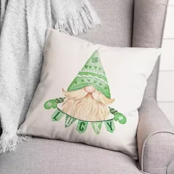 St Patricks Day Decorations>Kirklands Home Lucky Gnome Pillow