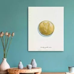 St Patricks Day Decorations>Kirklands Home Lucky Gold Coin Canvas Art Print