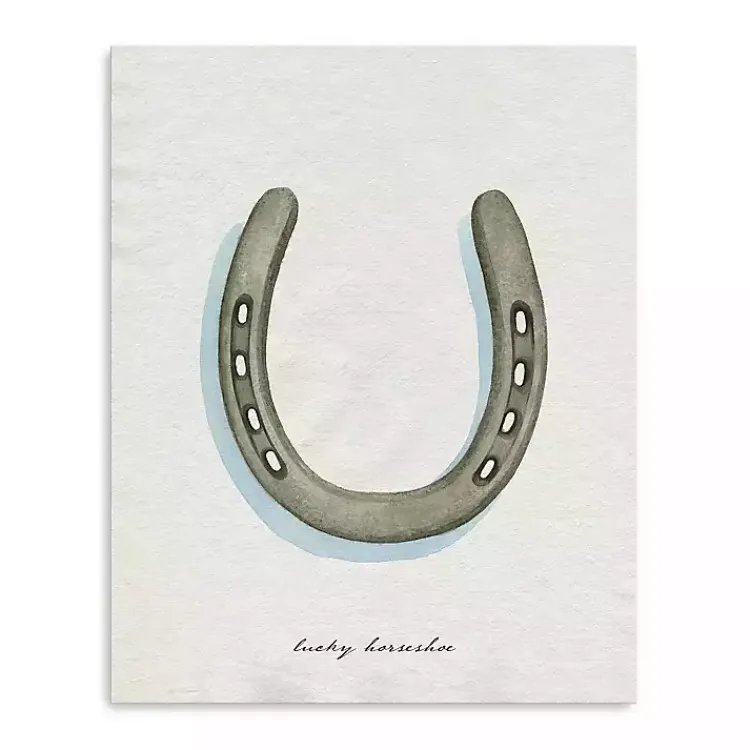 St Patricks Day Decorations>Kirklands Home Lucky Horseshoe Canvas Art Print