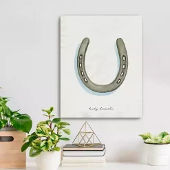 St Patricks Day Decorations>Kirklands Home Lucky Horseshoe Canvas Art Print