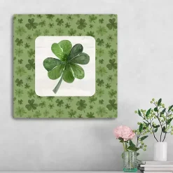 St Patricks Day Decorations>Kirklands Home Lucky Shamrock Canvas Art Print