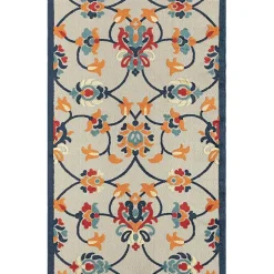 Kirklands Home Lyla Multi Floral Damask Indoor/Outdoor Rug, 5x8 New