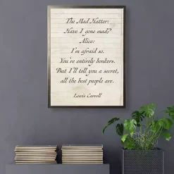 Kirklands Home Mad Hatter Quote Wall Plaque White