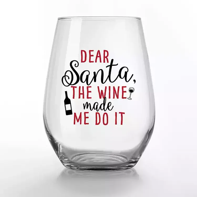 Christmas Dining & Entertaining>Kirklands Home Made Me Do It Christmas Wine Glasses, Set of 2