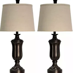 Kirklands Home Madison Bronze Table Lamps, Set of 2 Tan Discount