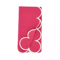 Kirklands Home Magenta Scalloped Edge Napkins, Set of 4 Pink Outlet