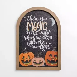 Halloween>Kirklands Home Magic in the Night Halloween Wall Plaque