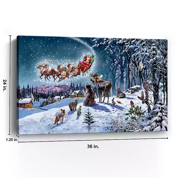 Christmas Art & Wall Decor>Kirklands Home Magical Christmas Sleigh Canvas Art Print Multi