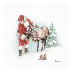 Christmas Art & Wall Decor>Kirklands Home Magical Holidays Santa Reindeer Canvas Art Print Multi