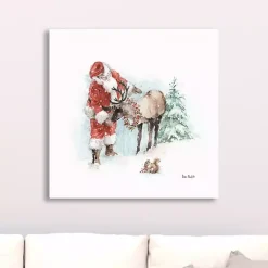 Christmas Art & Wall Decor>Kirklands Home Magical Holidays Santa Reindeer Canvas Art Print Multi