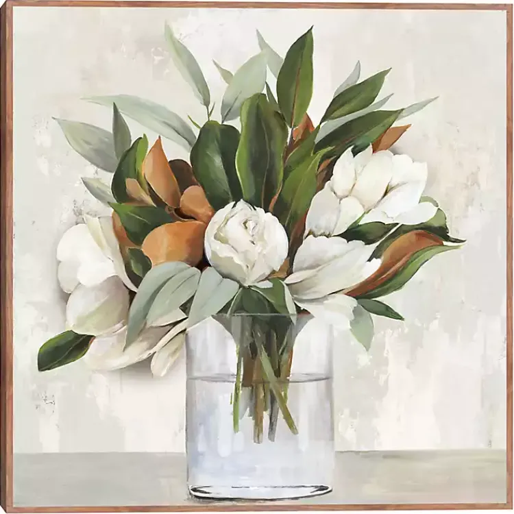 Kirklands Home Magnolia Bouquet Framed Canvas Art Print Discount