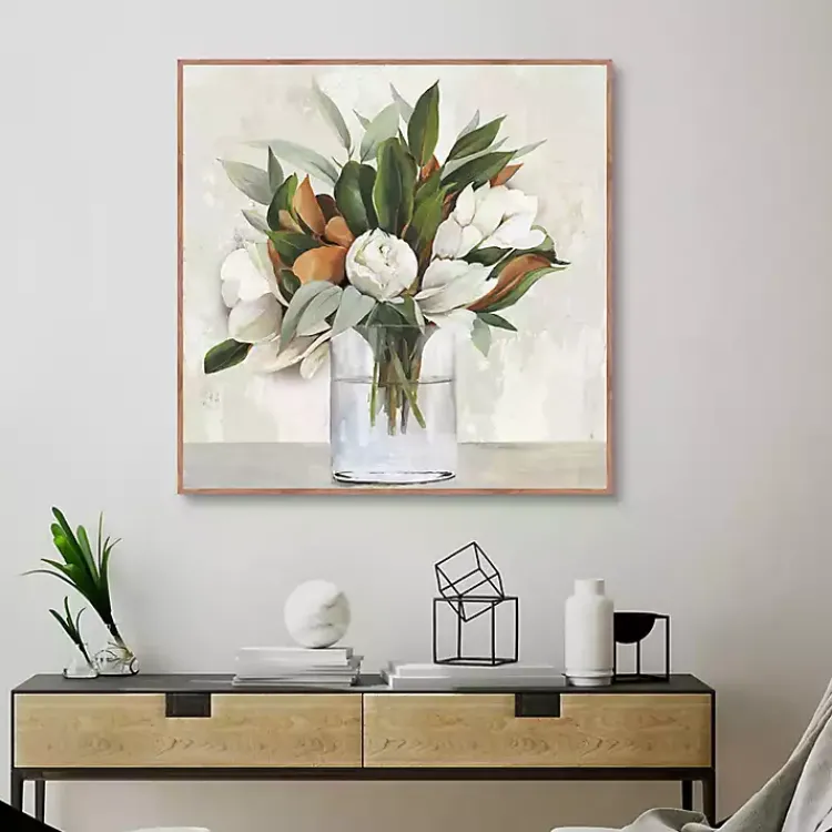Kirklands Home Magnolia Bouquet Framed Canvas Art Print Discount