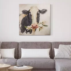 Kirklands Home Magnolia Cow Canvas Art Print Clearance