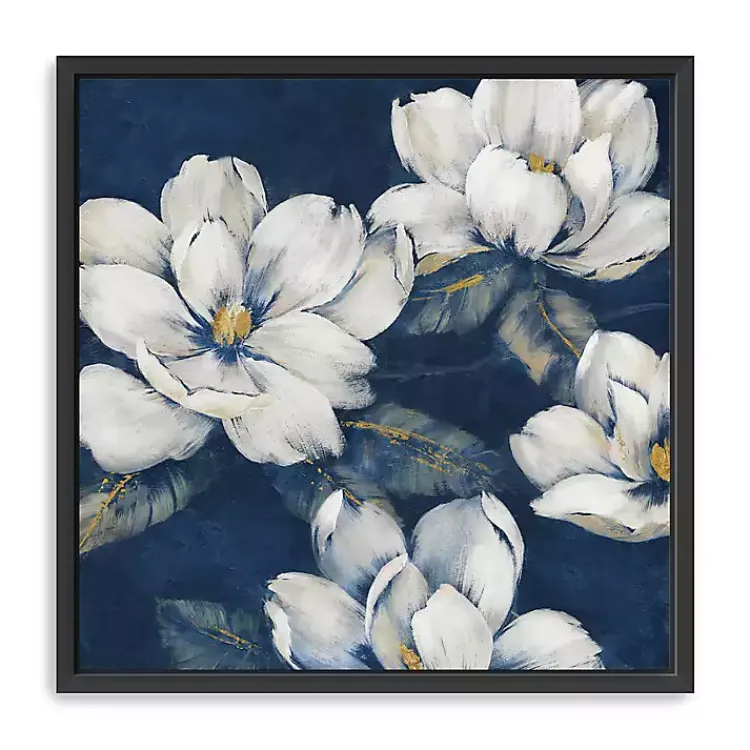 Kirklands Home Magnolias Indigo Framed Giclee Canvas Art Print Best